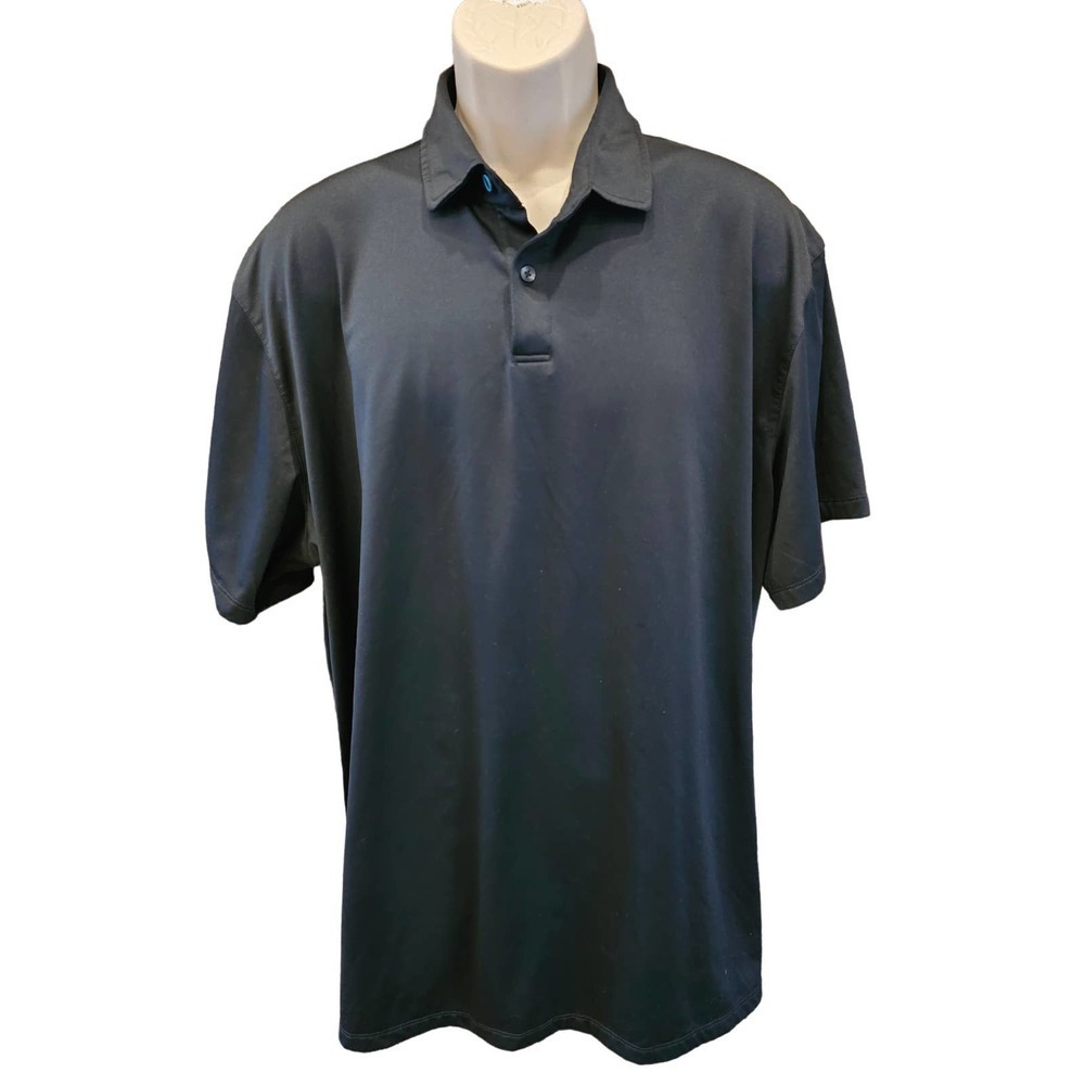 & collar athletic fit performance dress shirt polo stain resistant 2XL black